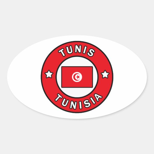 Tunis Tunesië Ovale Sticker (Voorkant)
