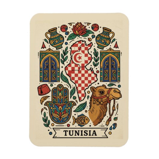 Tunis Tunesië Reizen Magneet (Verticaal)