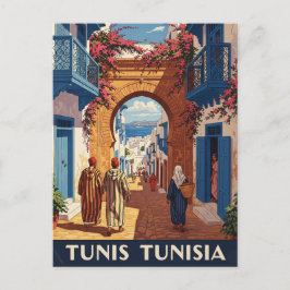 Tunis Tunesië Travel Medina Briefkaart