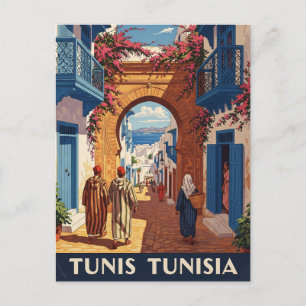 Tunis Tunesië Travel Medina Briefkaart