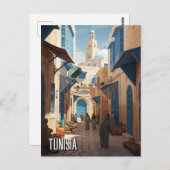 Tunis Tunesië Travel Medina Briefkaart (Voorkant / Achterkant)