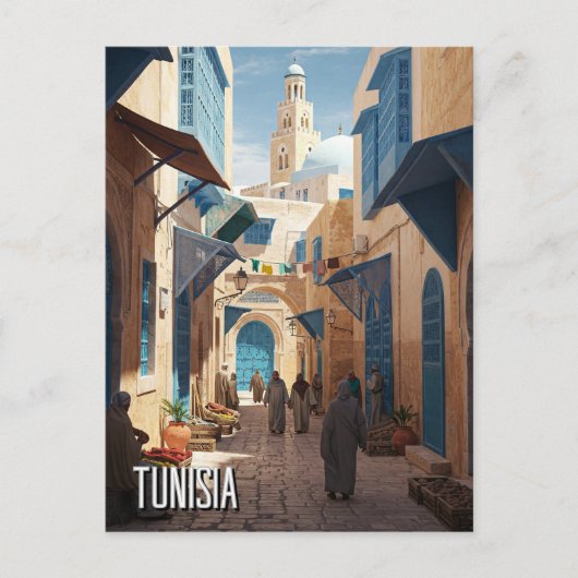 Tunis Tunesië Travel Medina Briefkaart (Voorkant)