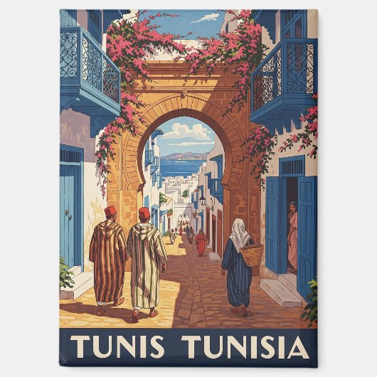 Tunis Tunesië Travel Medina Briefkaart Magneet (Voorkant)