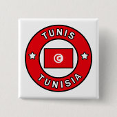 Tunis Tunesië Vierkante Button 5,1 Cm (Voorkant)