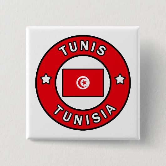 Tunis Tunesië Vierkante Button 5,1 Cm (Voorkant)