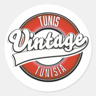 Tunis Tunesië vintage stijl logo Ronde Sticker