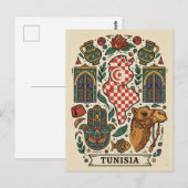 Tunis Tunisia Travel Briefkaart (Voorkant / Achterkant)