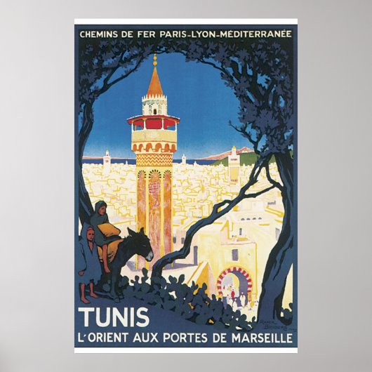 Tunis Vintage Travel Poster (Voorkant)