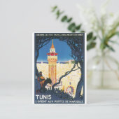 Tunis Vintage Travel Poster Briefkaart (Staand voorkant)