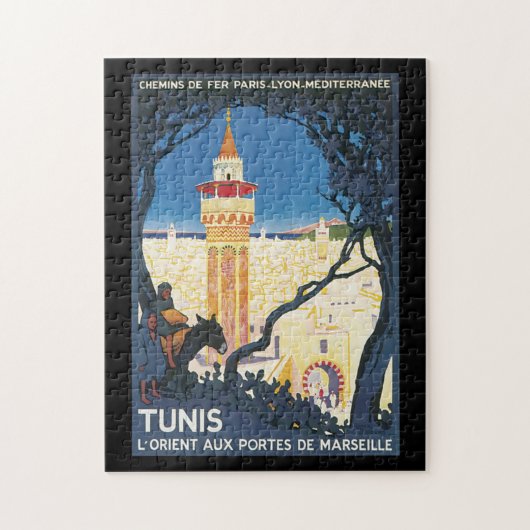 Tunis Vintage Travel Poster Legpuzzel (Verticaal)