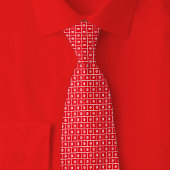 Tunisia Flag Brick Pattern Stropdas