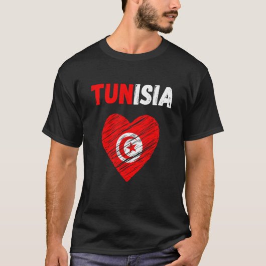 Tunisia Flag Holiday Tunisia Heart Tunisian Flag T-shirt (Voorkant)