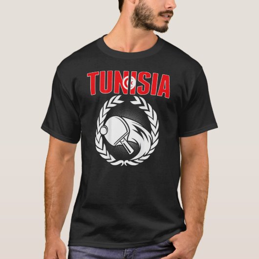 Tunisia Ping Pong  Tunisia Table Tennis Team Suppo T-shirt (Voorkant)