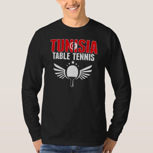 Tunisia Table Tennis  Support Tunisian Ping Pong T T-shirt (Voorkant)