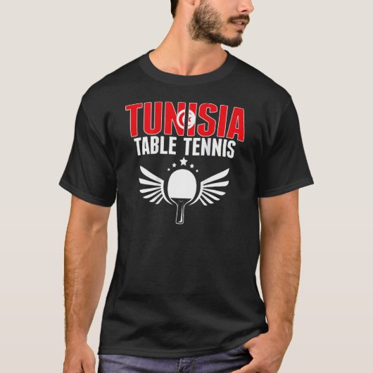 Tunisia Table Tennis  Support Tunisian Ping Pong T T-shirt (Voorkant)
