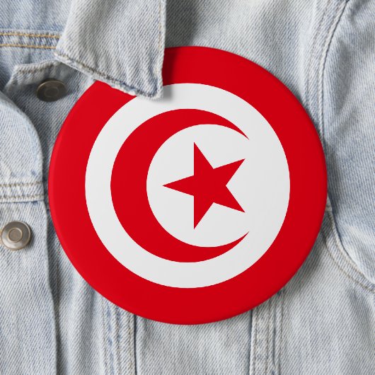 Tunisian Flag Ronde Button 6,0 Cm (In situ)