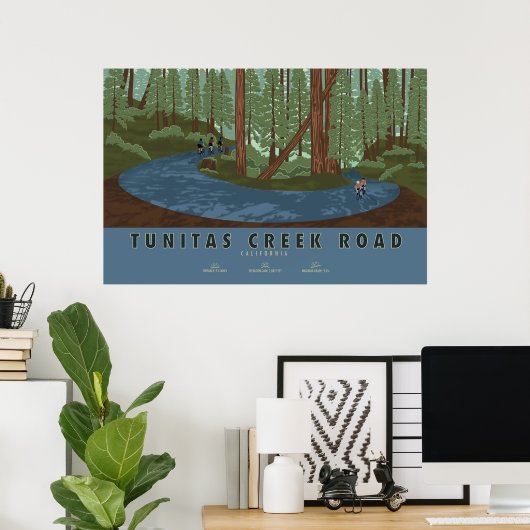 Tunitas Creek Road Cycling Poster (Thuiskantoor)