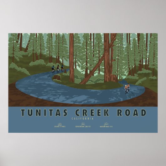 Tunitas Creek Road Wielerposter Poster (Voorkant)