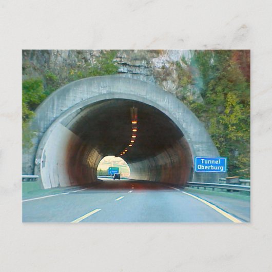 Tunnel door de bergen briefkaart (Voorkant)