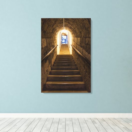 Tunnel in een oude zoutmijn canvas afdruk (Insitu (Houten vloer))