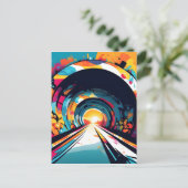 Tunnel met graffiti kunst briefkaart (Staand voorkant)