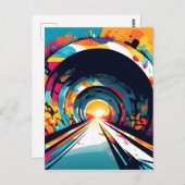 Tunnel met graffiti kunst briefkaart (Voorkant / Achterkant)