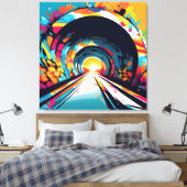 Tunnel met graffiti kunst canvas afdruk (Insitu (Slaapkamer))