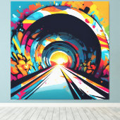 Tunnel met graffiti kunst canvas afdruk (Insitu (Houten vloer))