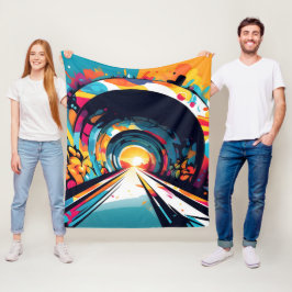 Tunnel met graffiti kunst fleece deken