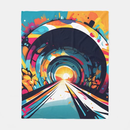Tunnel met graffiti kunst fleece deken (Voorkant)