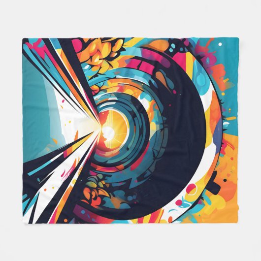 Tunnel met graffiti kunst fleece deken (Voorkant (Horizontaal))