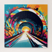 Tunnel met graffiti kunst legpuzzel (Verticaal)