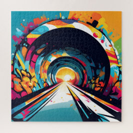 Tunnel met graffiti kunst legpuzzel
