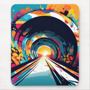 Tunnel met graffiti kunst muismat