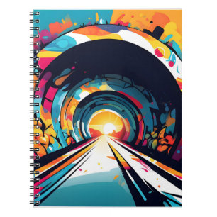 Tunnel met graffiti kunst notitieboek