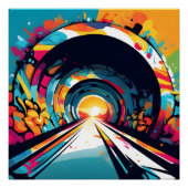 Tunnel met graffiti kunst perfect poster (Voorkant)