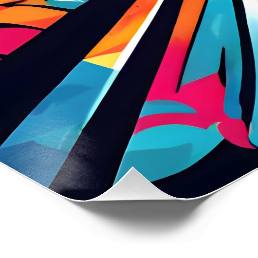 Tunnel met graffiti kunst perfect poster (Hoek)