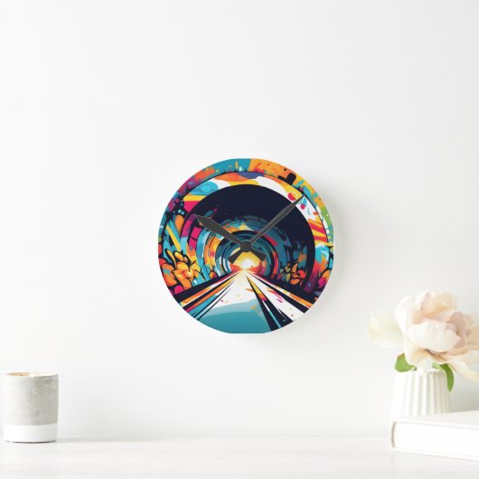 Tunnel met graffiti kunst ronde klok (Huis)