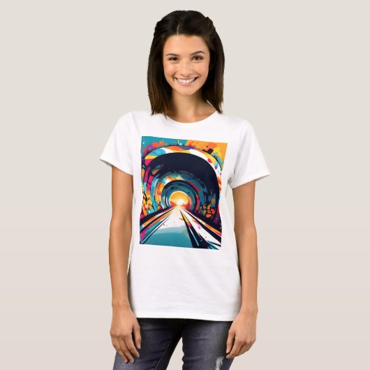Tunnel met graffiti kunst t-shirt (Voorkant volledig)