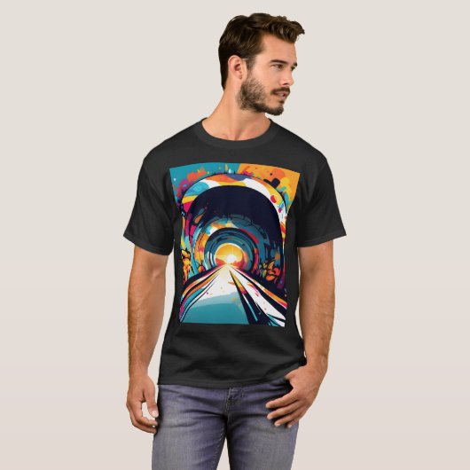 Tunnel met graffiti kunst t-shirt (Voorkant volledig)