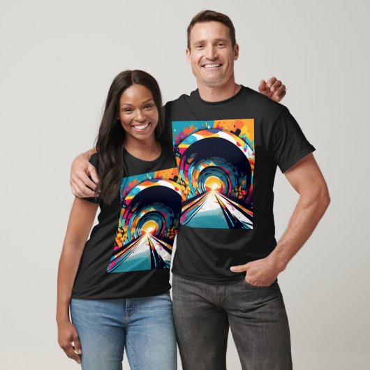 Tunnel met graffiti kunst t-shirt (Unisex)