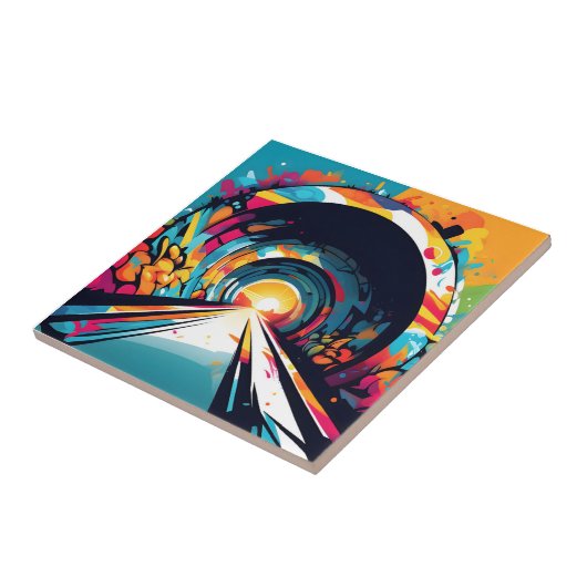 Tunnel met graffiti kunst tegeltje (Zijkant)