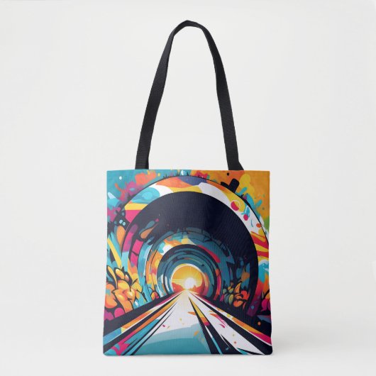 Tunnel met graffiti kunst tote bag (Voorkant)