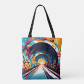 Tunnel met graffiti kunst tote bag (Achterkant)