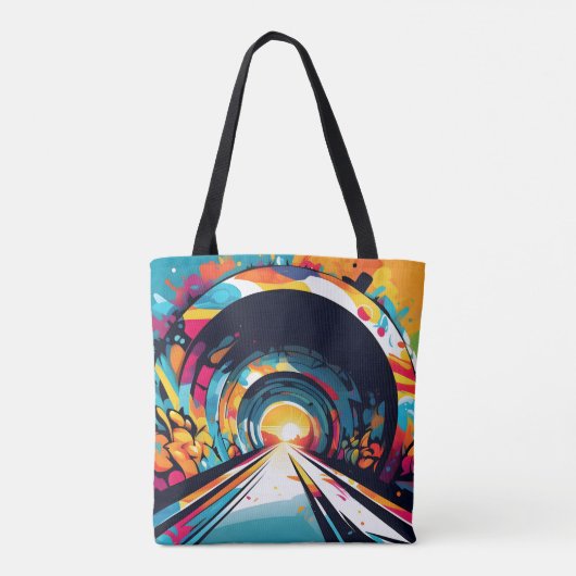 Tunnel met graffiti kunst tote bag (Achterkant)