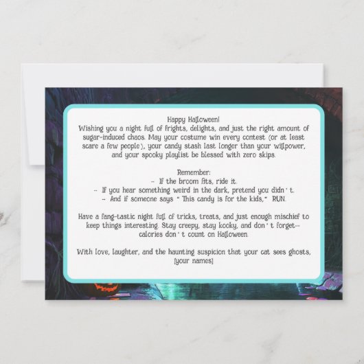 Tunnel of Terrors Kaart (Achterkant)