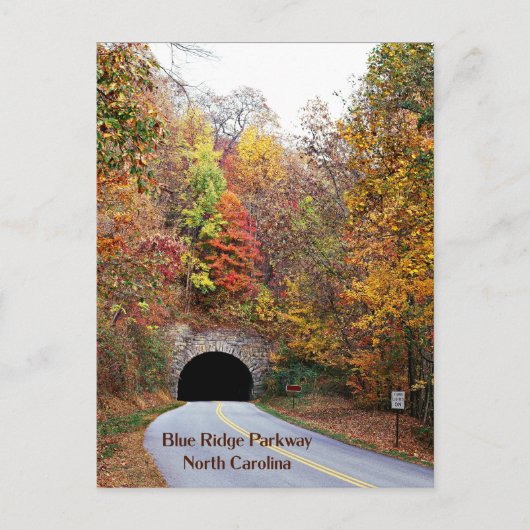 Tunnel op de Blue Ridge Parkway in North Carolina, Briefkaart (Voorkant)