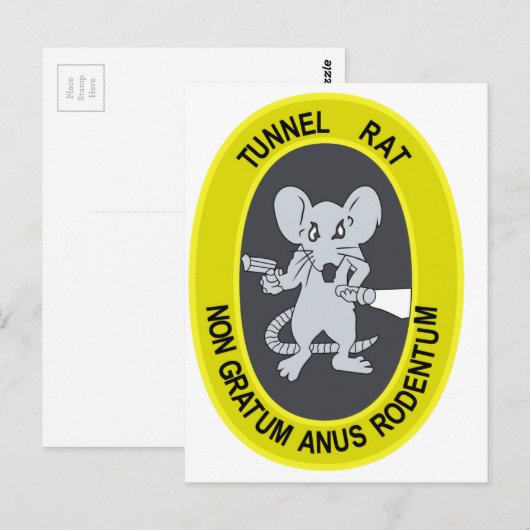 Tunnel Rat Non Gratum Rodentum Briefkaart (Voorkant / Achterkant)