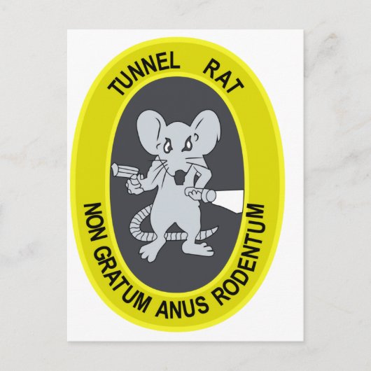 Tunnel Rat Non Gratum Rodentum Briefkaart (Voorkant)