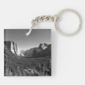 Tunnel Uitzicht Yosemite Valley Zwart-wit Foto Sleutelhanger (Achterkant)